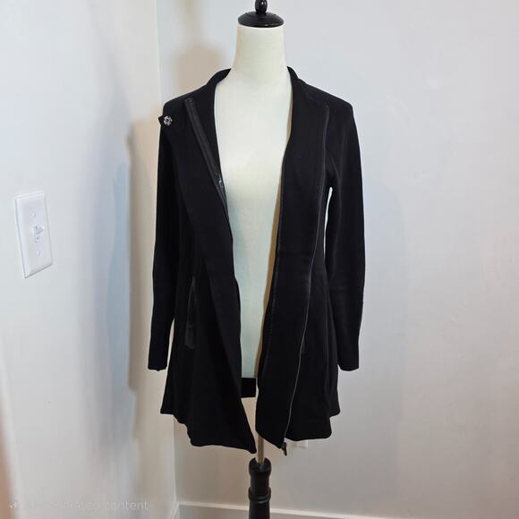 Cabi Women's Size Small S Tailor Front Zip Sweater Black Jacket Pockets Coat - Picture 2 of 8